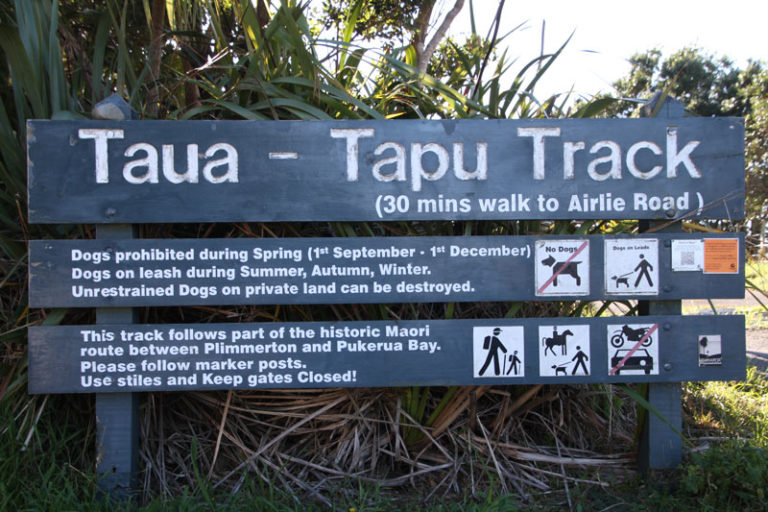 Nz Track Sign Taua Tapu Track – Plimmerton.nz
